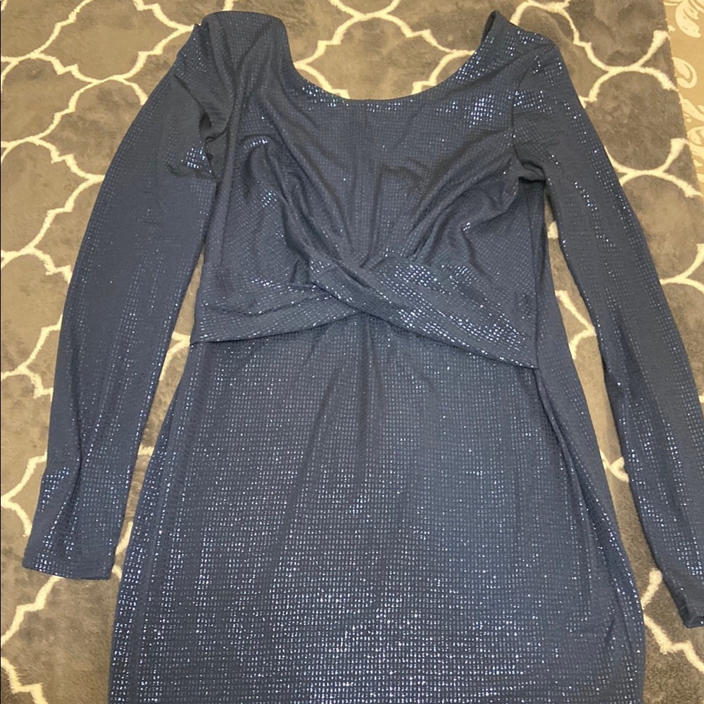 Elegant Blue Sequin Dress